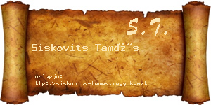 Siskovits Tamás névjegykártya
